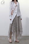 Marc Le Bihan lace embroidered skirt 2596 series plant dyeing France MLB-2596-ZZHUI PEARL GREY pearl gray lace embroidery